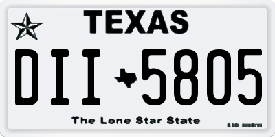 TX license plate DII5805