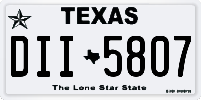 TX license plate DII5807