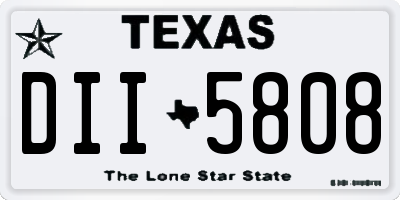 TX license plate DII5808
