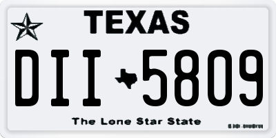 TX license plate DII5809