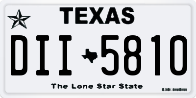 TX license plate DII5810