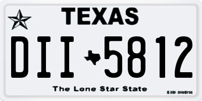 TX license plate DII5812