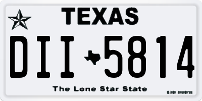 TX license plate DII5814