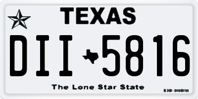 TX license plate DII5816