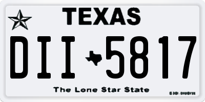 TX license plate DII5817