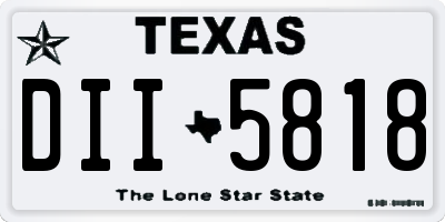 TX license plate DII5818