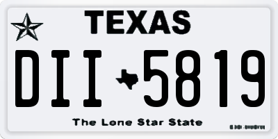 TX license plate DII5819