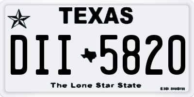 TX license plate DII5820