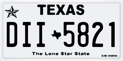 TX license plate DII5821