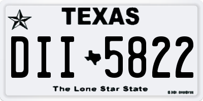 TX license plate DII5822