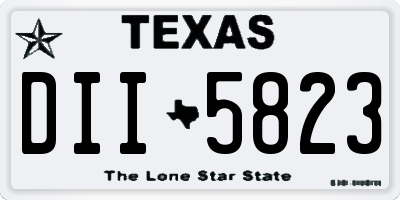 TX license plate DII5823