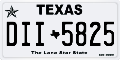 TX license plate DII5825