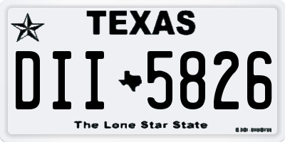TX license plate DII5826