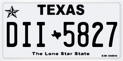 TX license plate DII5827