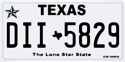 TX license plate DII5829