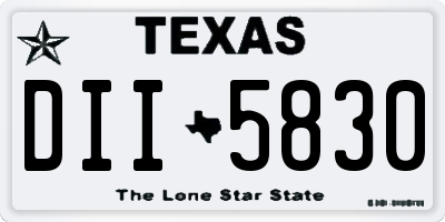 TX license plate DII5830