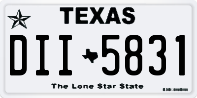 TX license plate DII5831