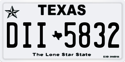 TX license plate DII5832