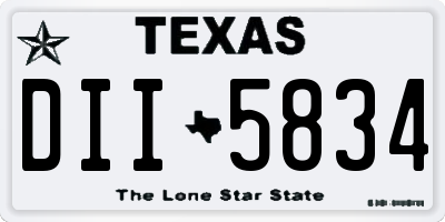 TX license plate DII5834