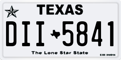 TX license plate DII5841