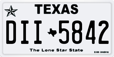 TX license plate DII5842
