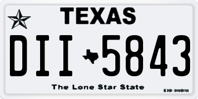 TX license plate DII5843