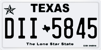 TX license plate DII5845