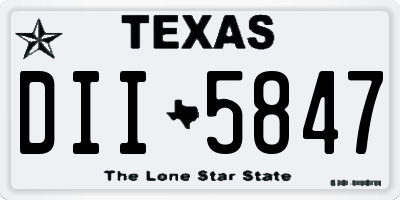 TX license plate DII5847