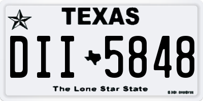 TX license plate DII5848