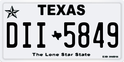 TX license plate DII5849