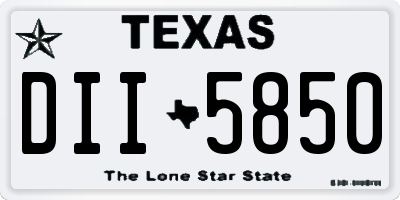 TX license plate DII5850