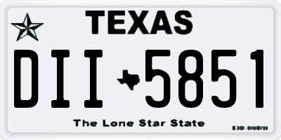 TX license plate DII5851