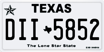 TX license plate DII5852