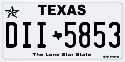 TX license plate DII5853