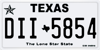 TX license plate DII5854