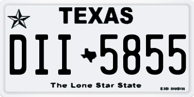 TX license plate DII5855