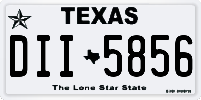 TX license plate DII5856