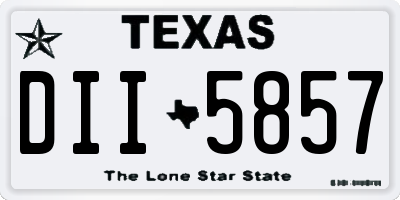 TX license plate DII5857