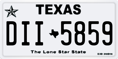 TX license plate DII5859