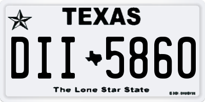 TX license plate DII5860