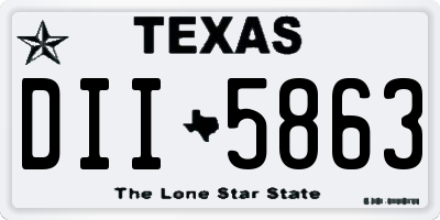 TX license plate DII5863