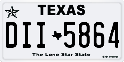 TX license plate DII5864