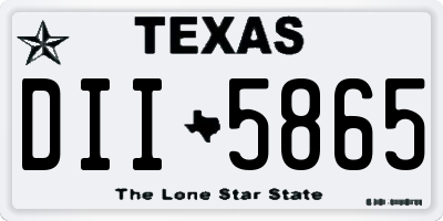 TX license plate DII5865