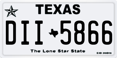 TX license plate DII5866