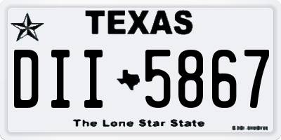 TX license plate DII5867