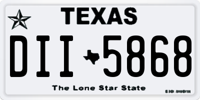 TX license plate DII5868