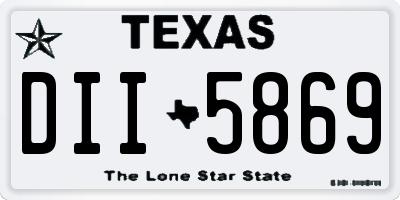 TX license plate DII5869