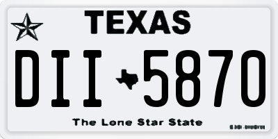 TX license plate DII5870
