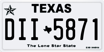 TX license plate DII5871