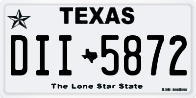 TX license plate DII5872